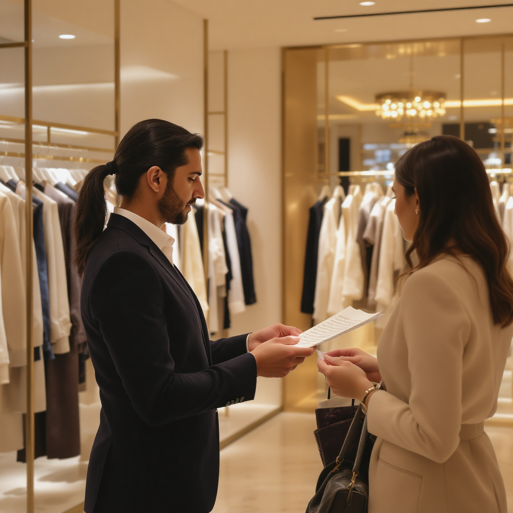 Personal shopper en boutique haute couture
